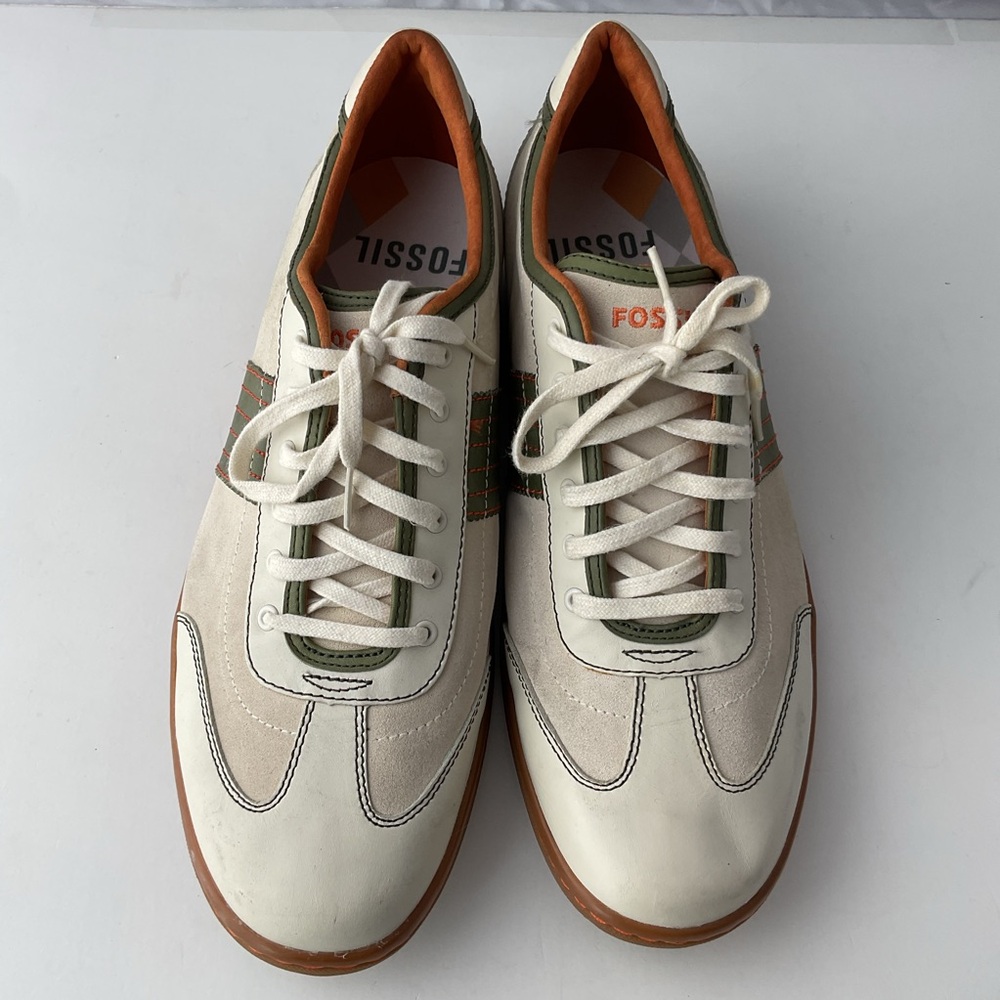 Fossil Typographie College Campus Leather And Suede Sneakers Men’s Size 13 - Picture 2 of 12
